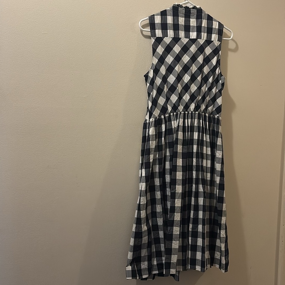 J. Crew Navy and White Checkered dress - 100% cotton - size 10 - pockets - Picture 6 of 6